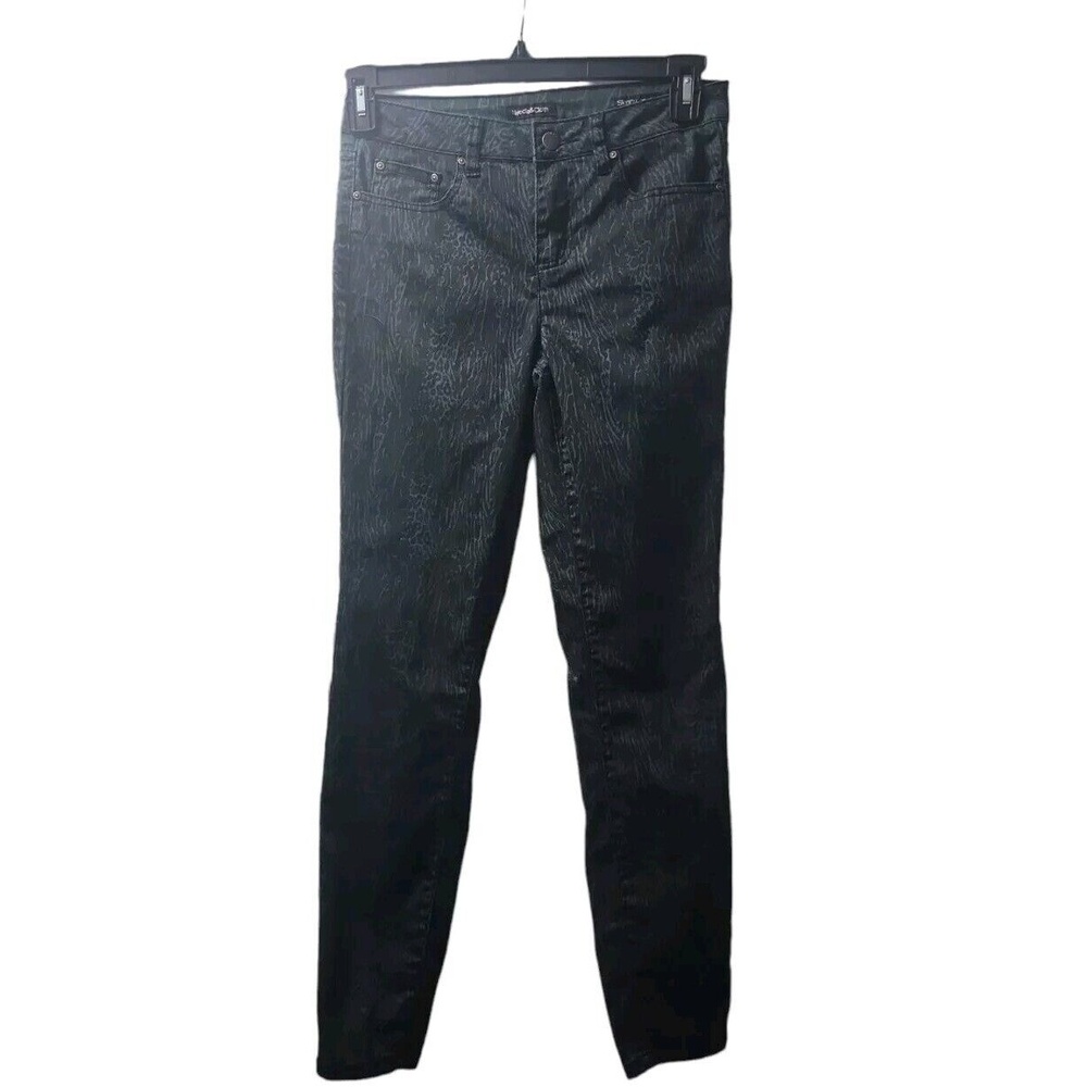 Needle in‎ Cloth Leopard Print High Rise Skinny Jeans Black Animal Print